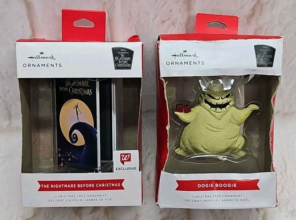 2021 Hallmark Ornaments The Nightmare Before Christmas VHS & Oogie Boogie Lot/2